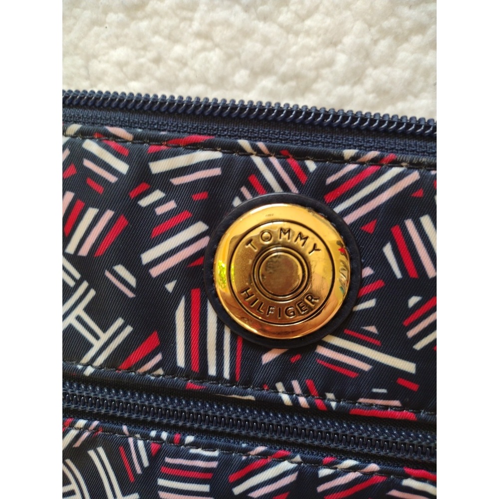 tommy hilfiger‎ Crossbody Bag Woman's Small Navy Red White Monogram Logo Zippers - Picture 5 of 8